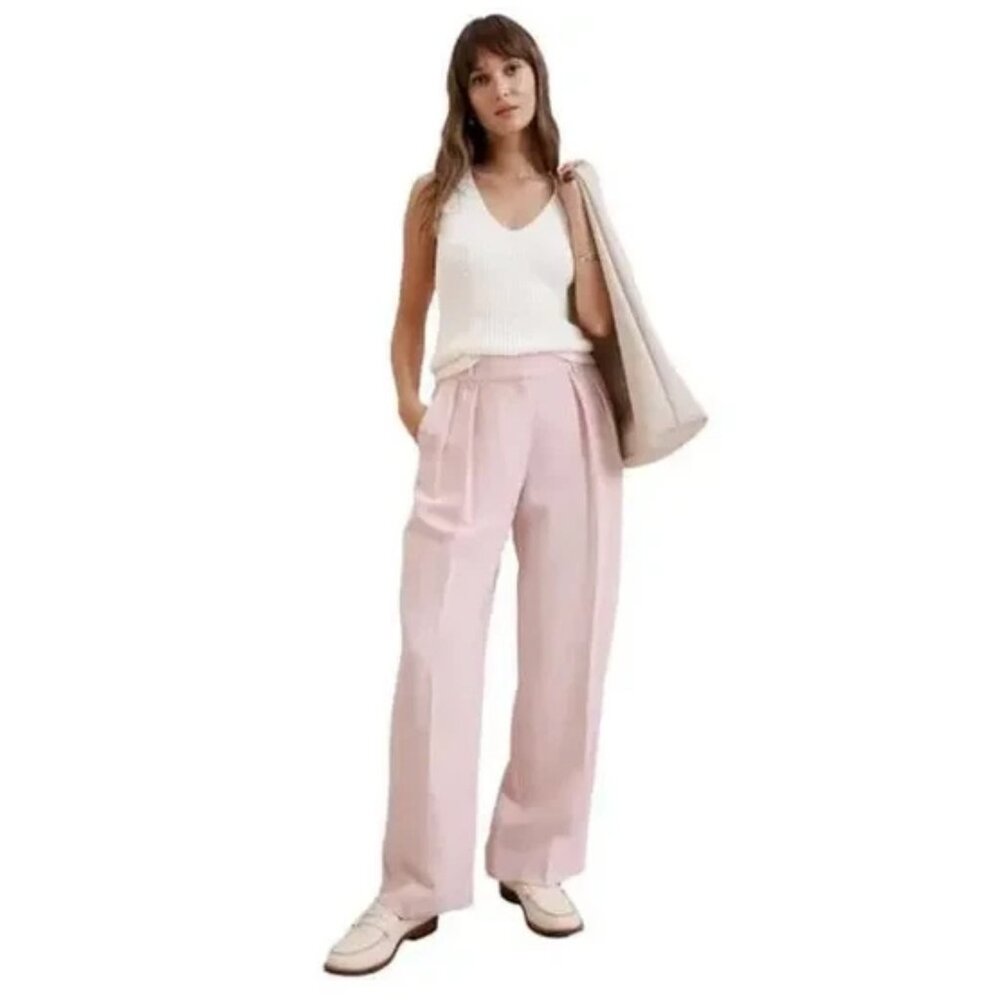 STORE CLOSING MARCH 30! Banana Republic Wide-Leg High-Rise Trouser Pink Size 4